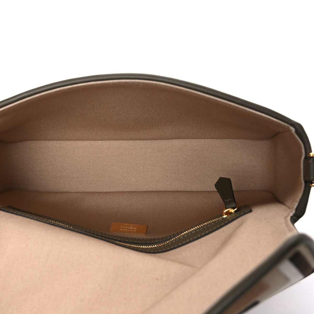 Canvas Vitello Seta FF Multicolor Embroidered Baguette Sand Avocado Multicolor