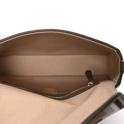 Canvas Vitello Seta FF Multicolor Embroidered Baguette Sand Avocado Multicolor
