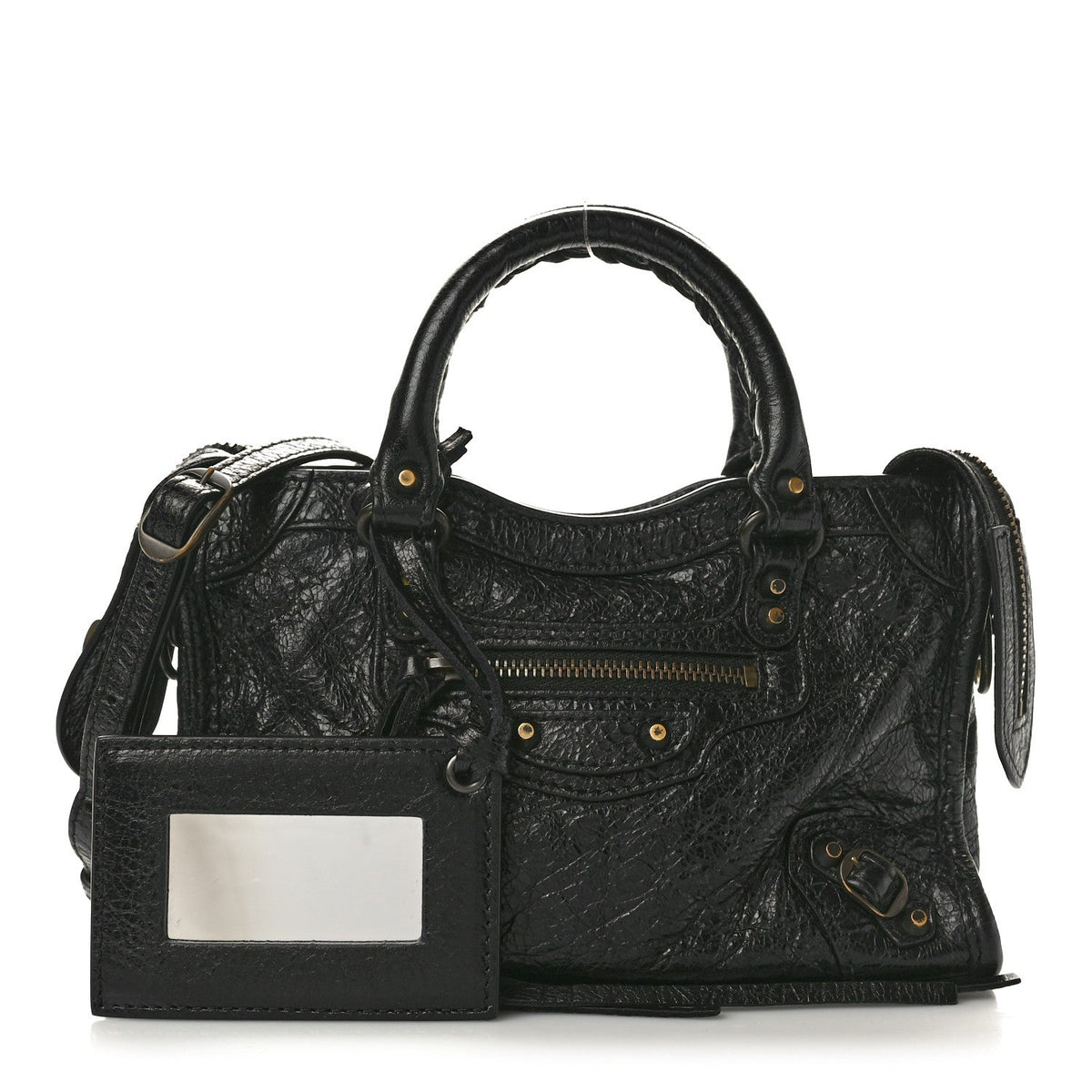 Agneau Classic Gold Hardware Nano City Black