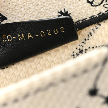 Canvas Embroidered Small Zodiac Toile De Jouy Book Tote Latte