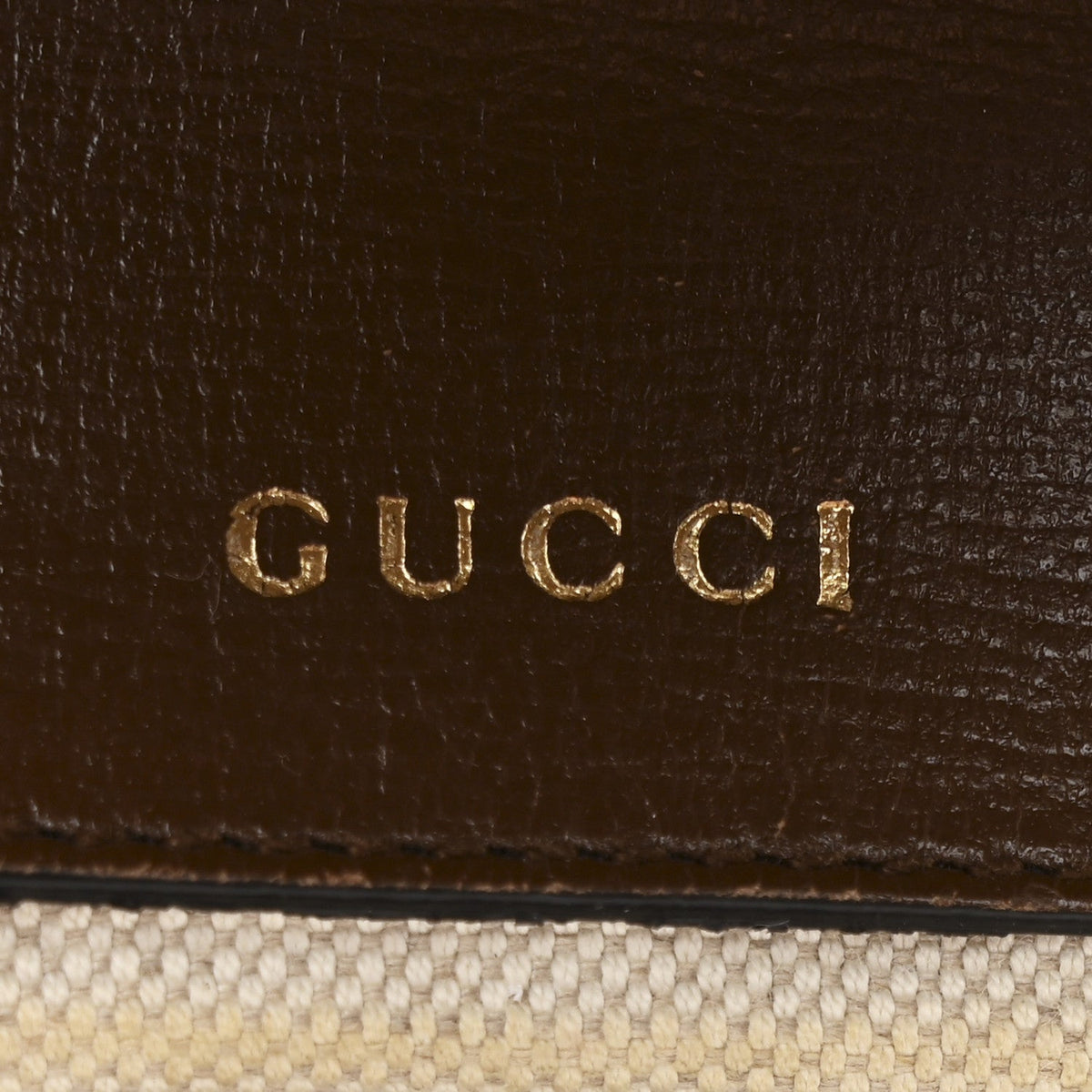GG Supreme Monogram Web Mini Horsebit 1955 Shoulder Bag Beige Brown Sugar