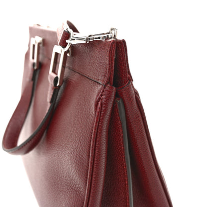 Grainy Calfskin Small Zumi Top Handle Bag Vintage Bordeaux