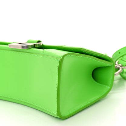 Shiny Box Calfskin Hourglass Top Handle Bag XS Fluo Green