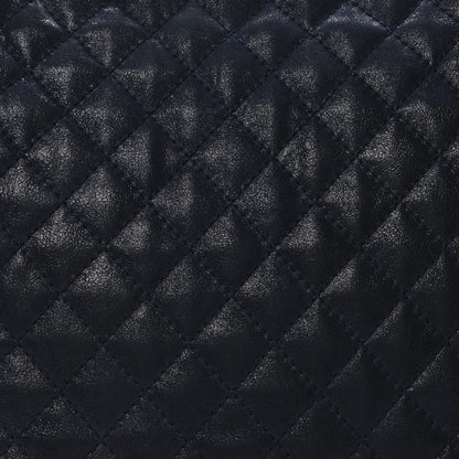 Iridescent Calfskin Large Gentle Boy Flap  Navy Blue