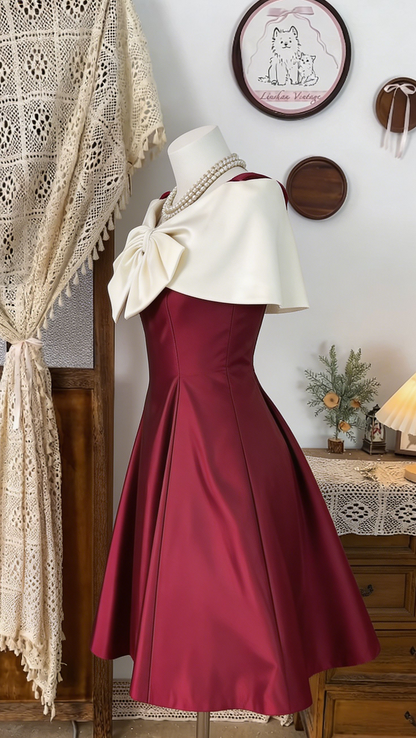 Beauty Homecoming Dress Portrait Bowknot Back to School Outfits Party Dress  D6538