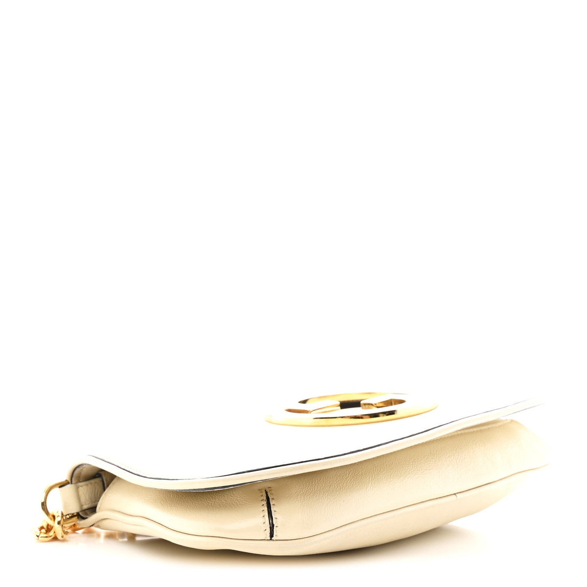 Roxy Calfskin Blondie Chain Shoulder Flap Bag Mystic White