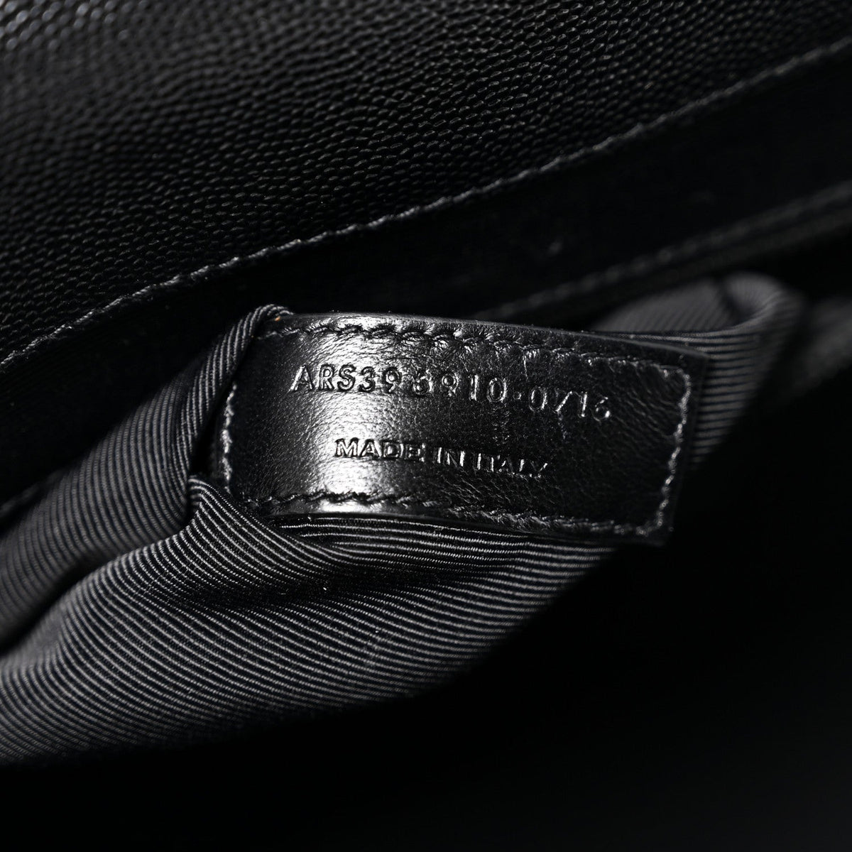 Grain De Poudre Textured Mixed Matelasse Large Triquilt Monogram Monochrome Satchel Black