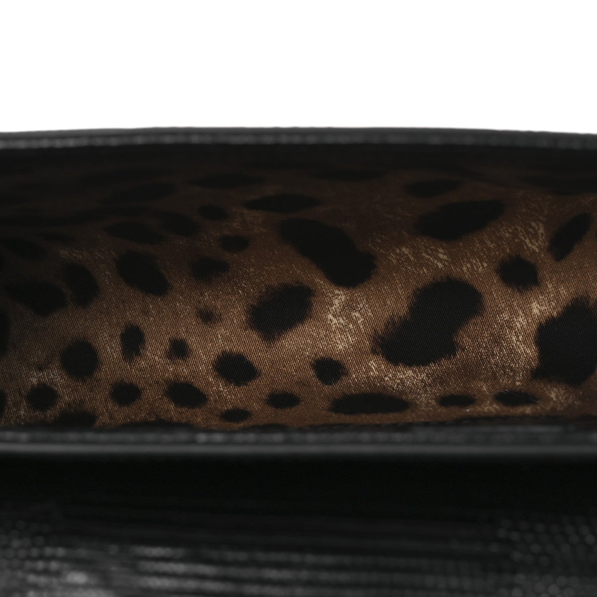 Lizard Embossed Crystal Embellished DG Millennials Mini Crossbody Bag Black