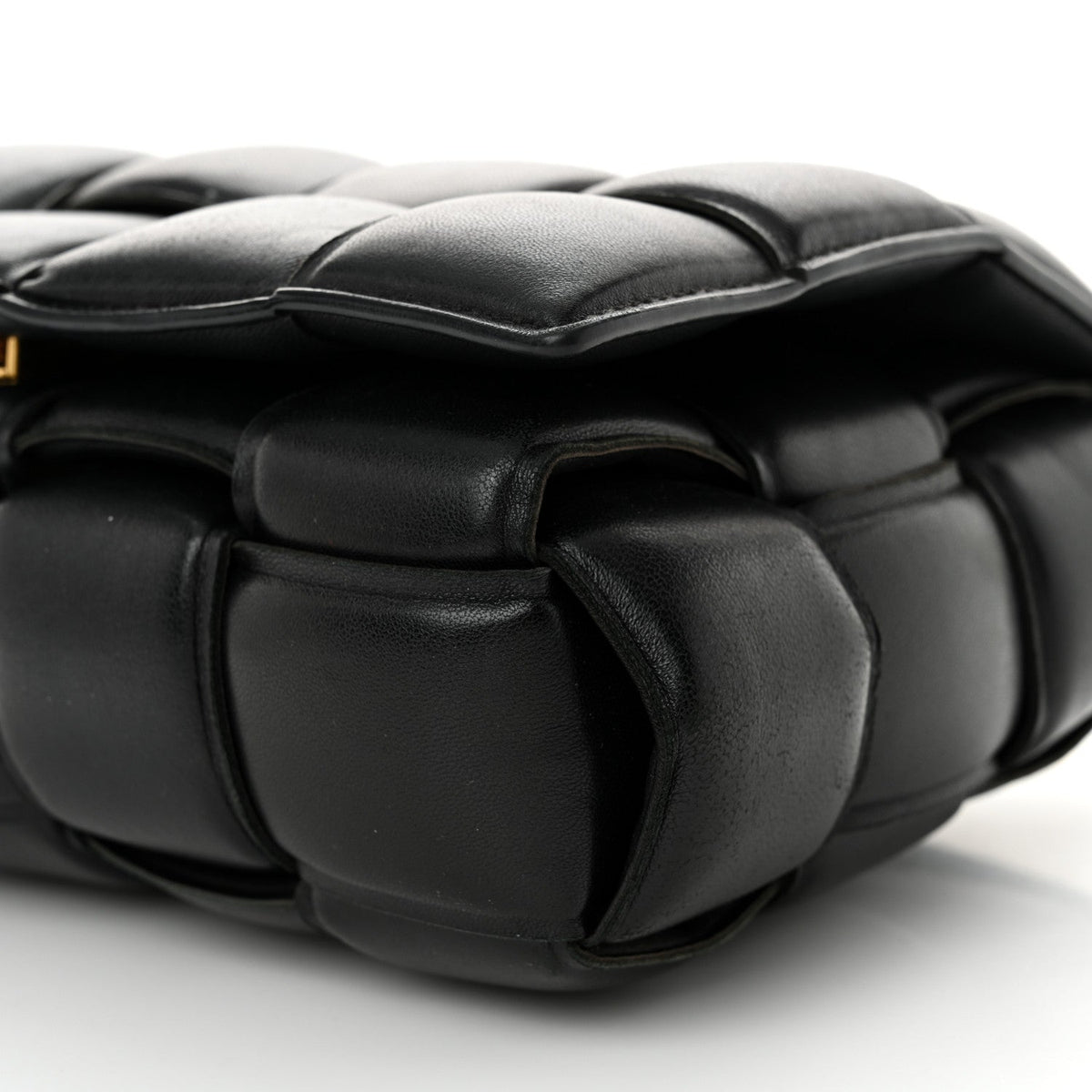 Nappa Maxi Intreccio Padded Cassette Crossbody Bag Black