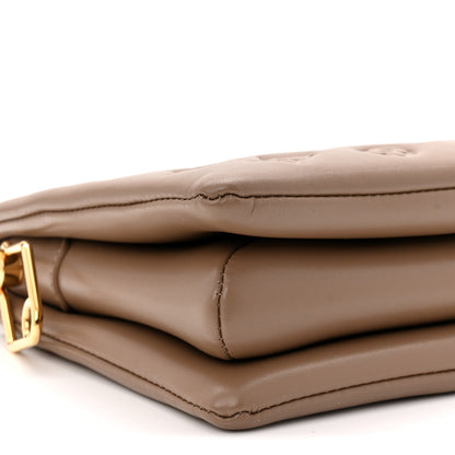 Lambskin Embossed Monogram Coussin PM Taupe