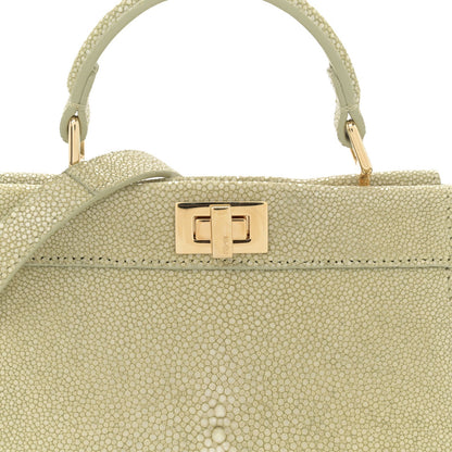 Stingray Shiny Nappa Petite Peekaboo I SEE U Satchel Green