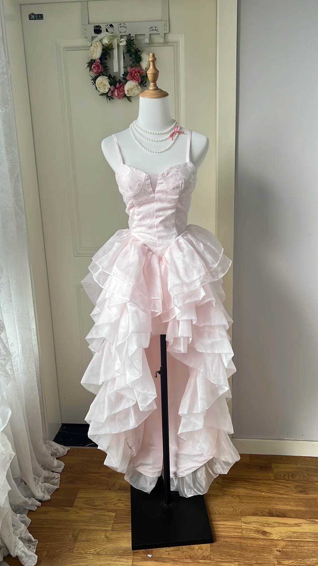 Sweet Homecoming Dress Spaghetti Strap Tulle Cascade Back to School Outfits Party Dress  D6459