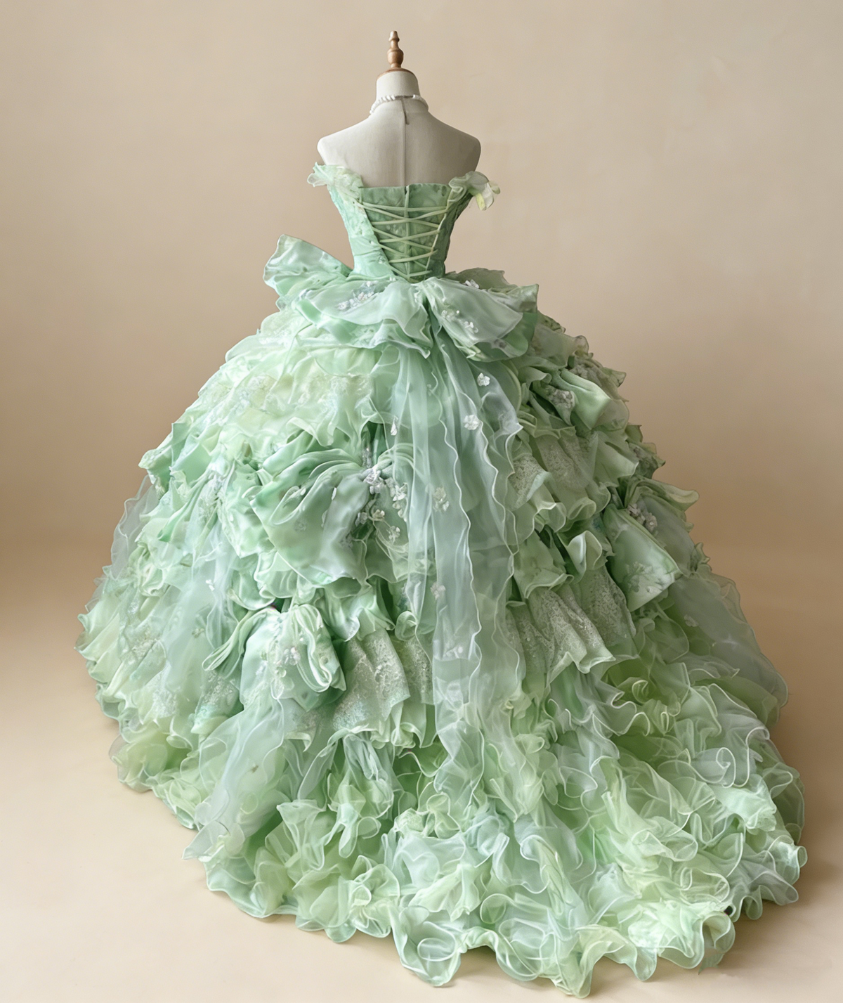 Stunning Prom Dress Strapless Pleated Tiered Quinceanera Dress Ball Gown Evening Dress       D4356
