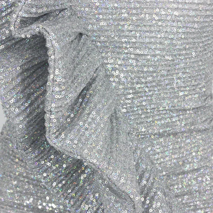 Strapless Silver Short Homecoming Dress With Side Ruffules Mini Party Dress SH1454