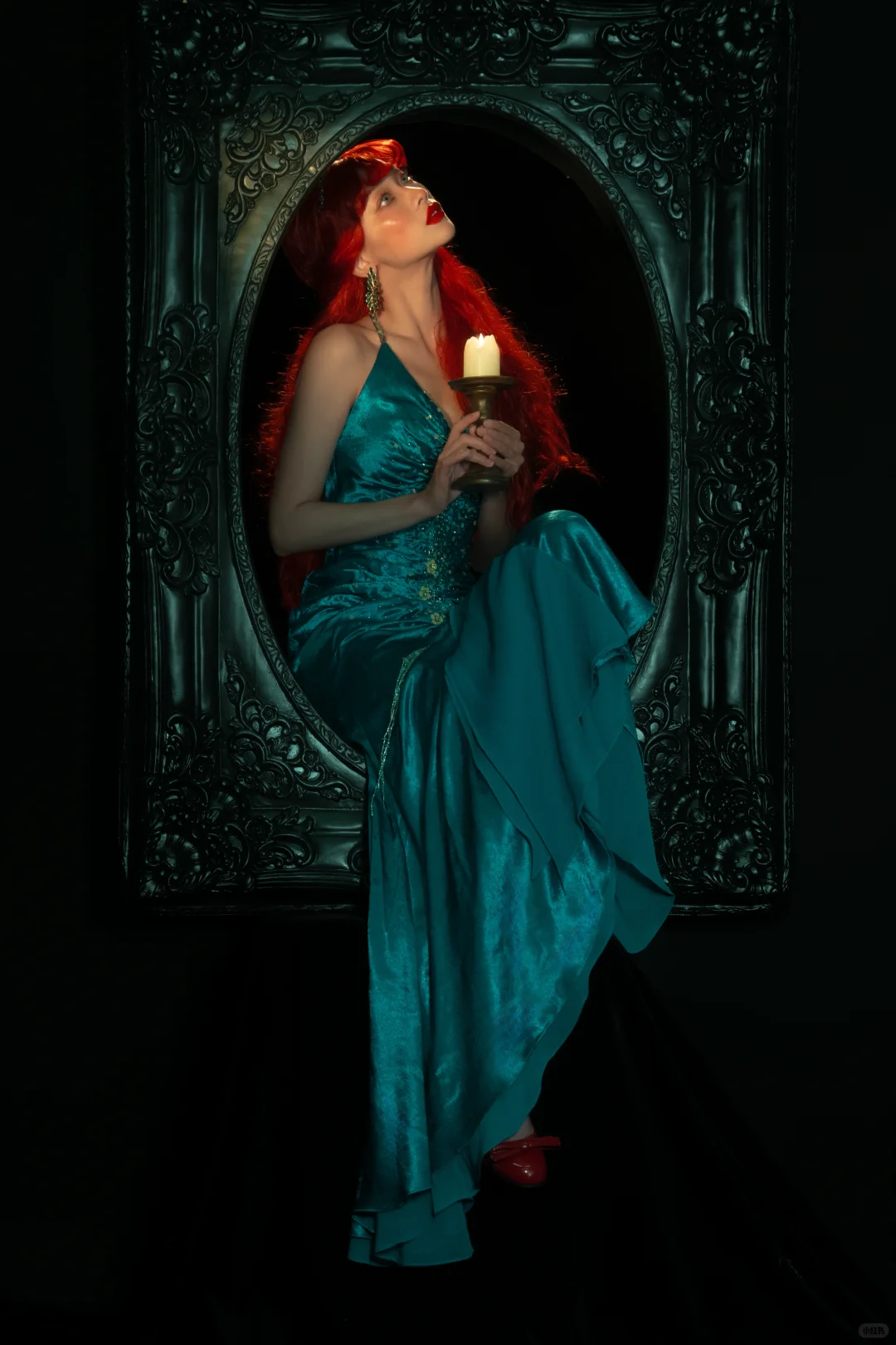 Stunning Vintage Mermaid Halter Beaded Chiffon Satin Prom Dress SH5176