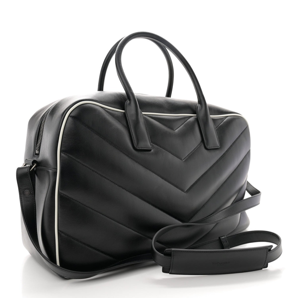 Calfskin Medium Miles Logo Bowler Duffel Bag Black