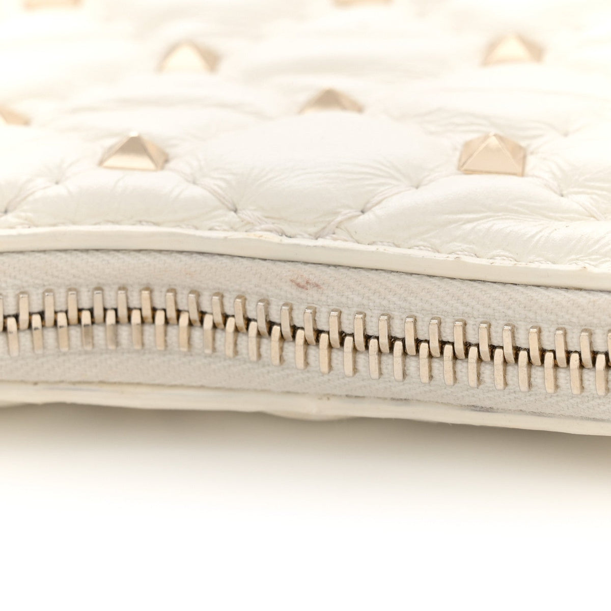 Nappa Small Rockstud Spike Hobo Ivory