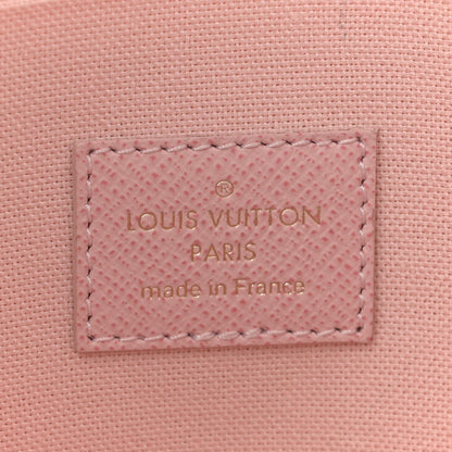 Damier Azur Pochette Felicie Chain Wallet Rose Ballerine