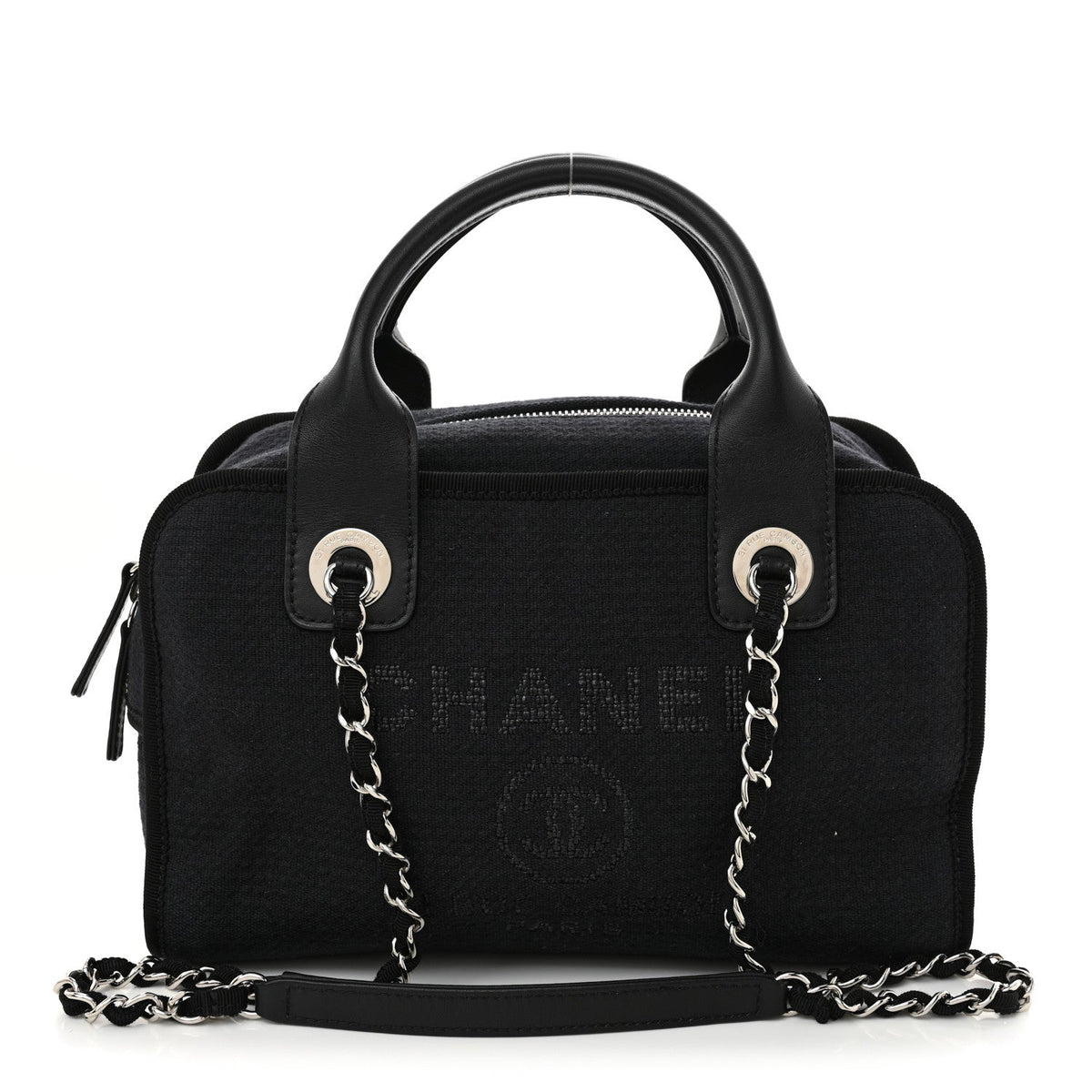 Mixed Fibers Small Deauville Bowling Bag Navy Blue