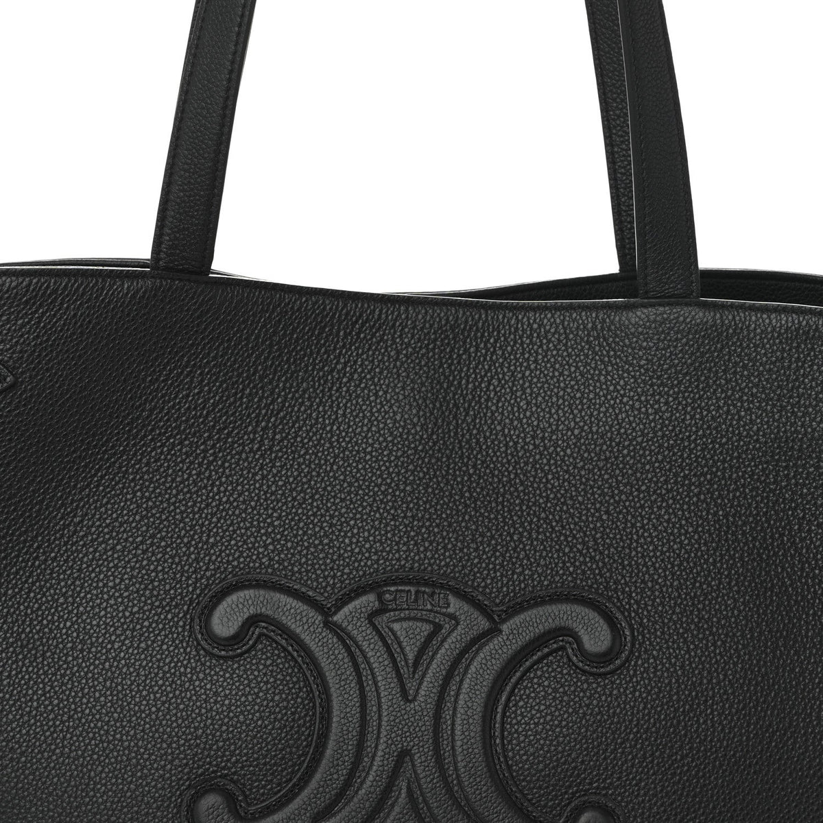 Grained Calfskin Triomphe Medium Cabas Anais Black
