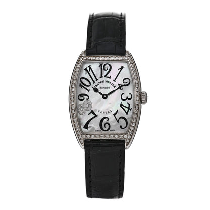 Stainless Steel Alligator Diamond Bezel Mother of Pearl 31mm Cintree Curvex Quartz Watch 2852BQZ