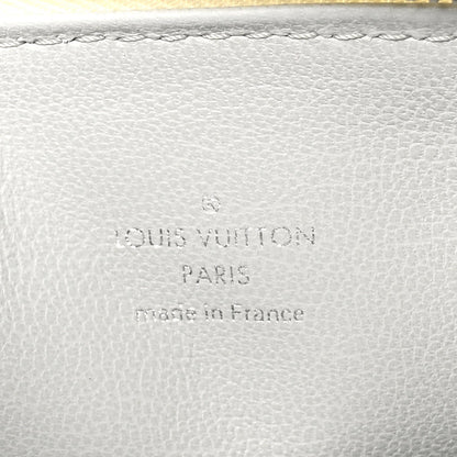 Lambskin Embossed Monogram Coussin PM Cream Grey