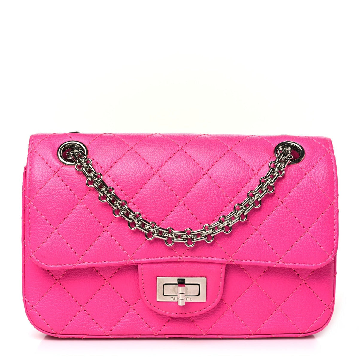 Goatskin Quilted 2.55 Reissue Mini Flap Fluorescent Pink