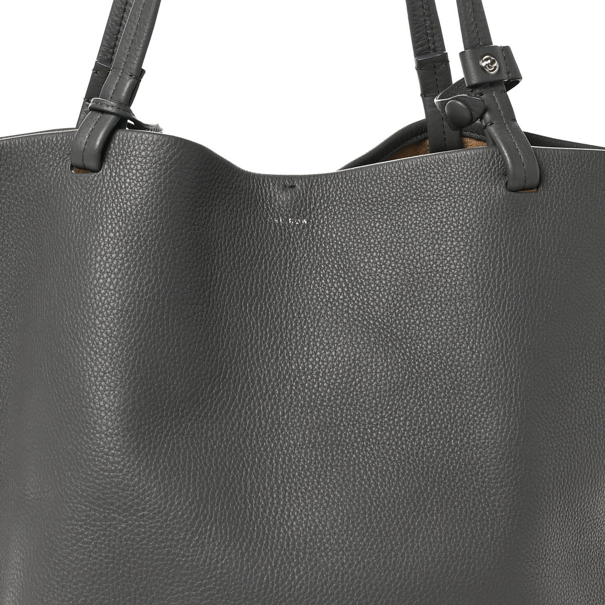 Grained Calfskin Park Tote Three Charcoal