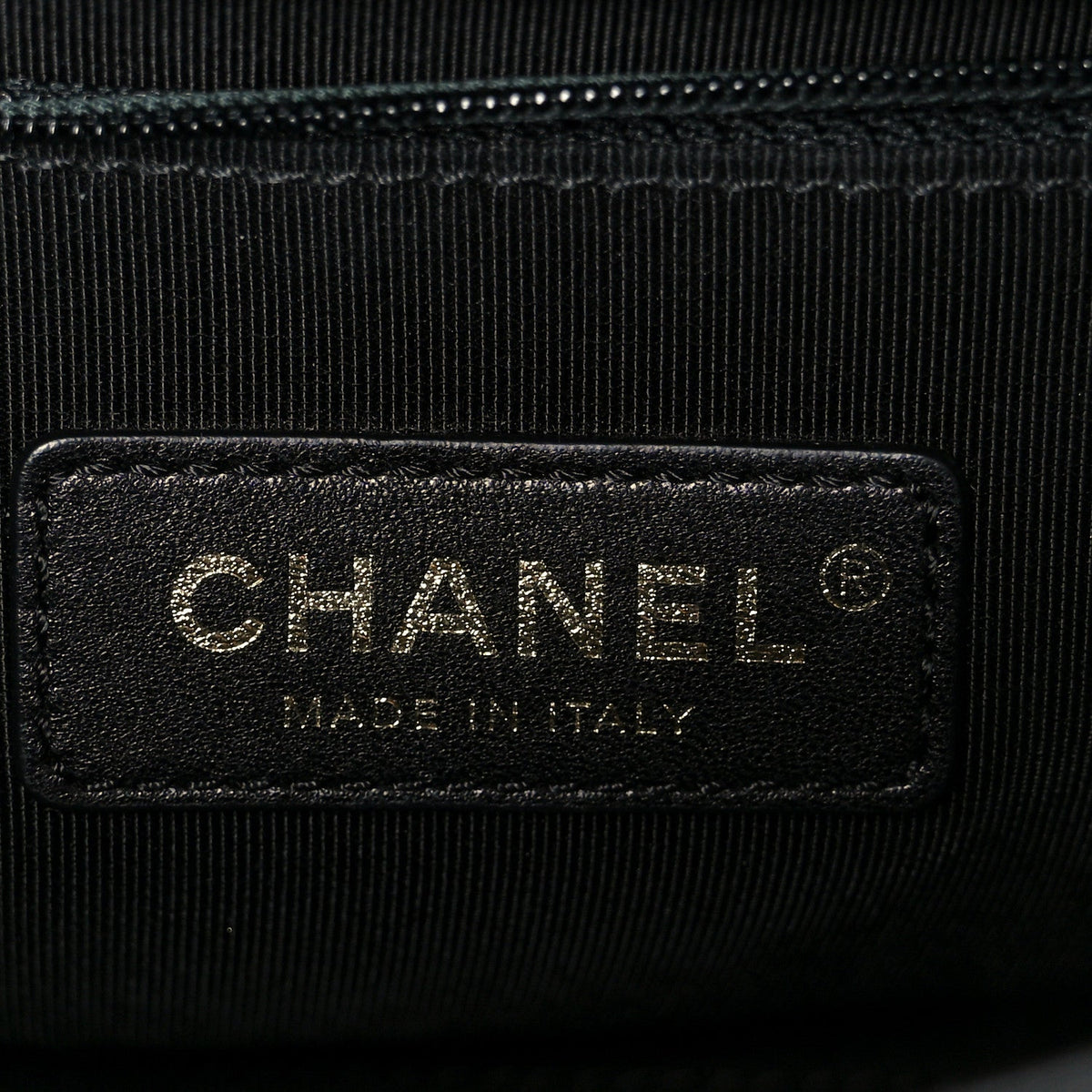 Sheepskin Chevron Stitched Chain Top Handle Flap Black