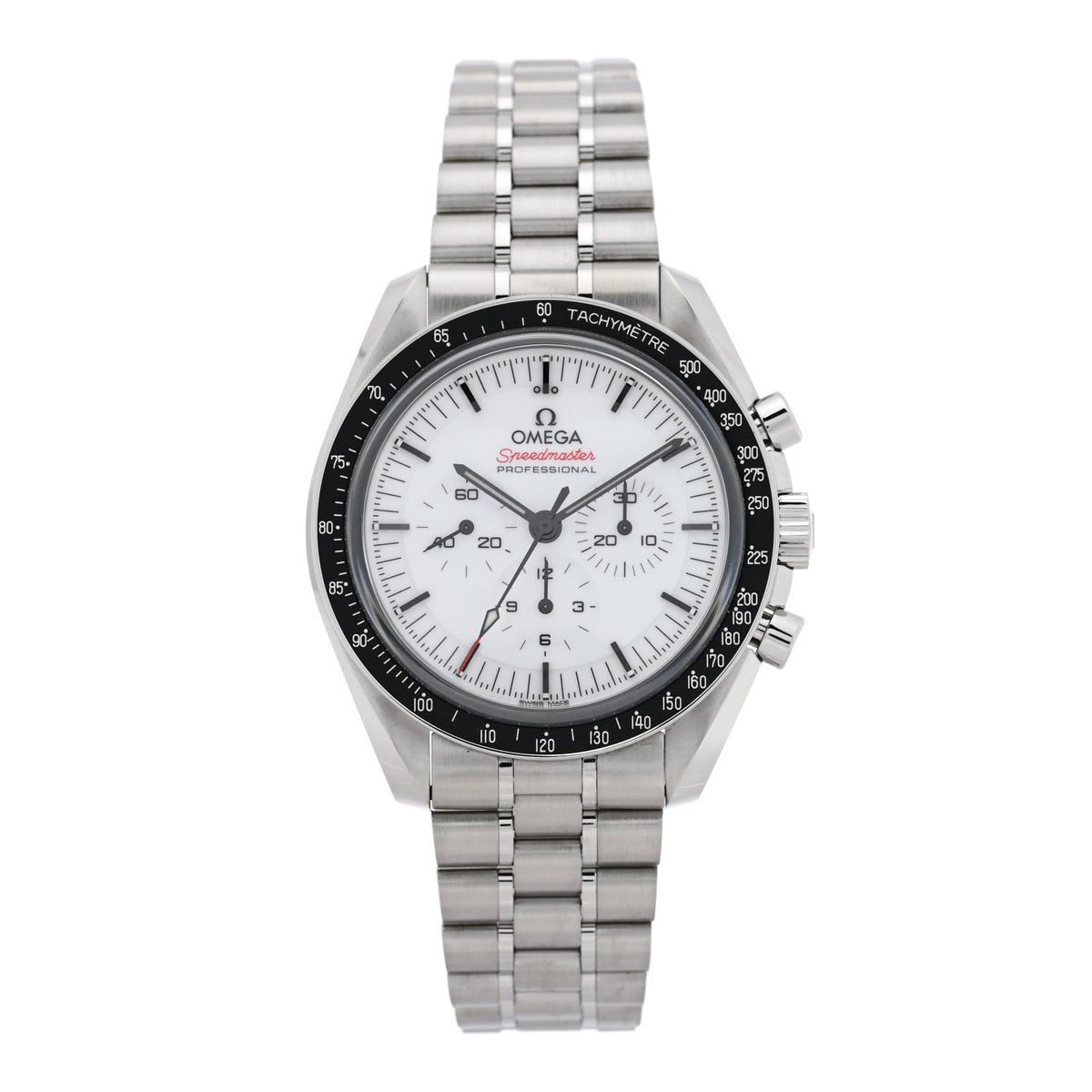 Stainless Steel 42mm Speedmaster Moonwatch Professional Chronograph Manual Winding Watch White 310.30.42.50.04.001