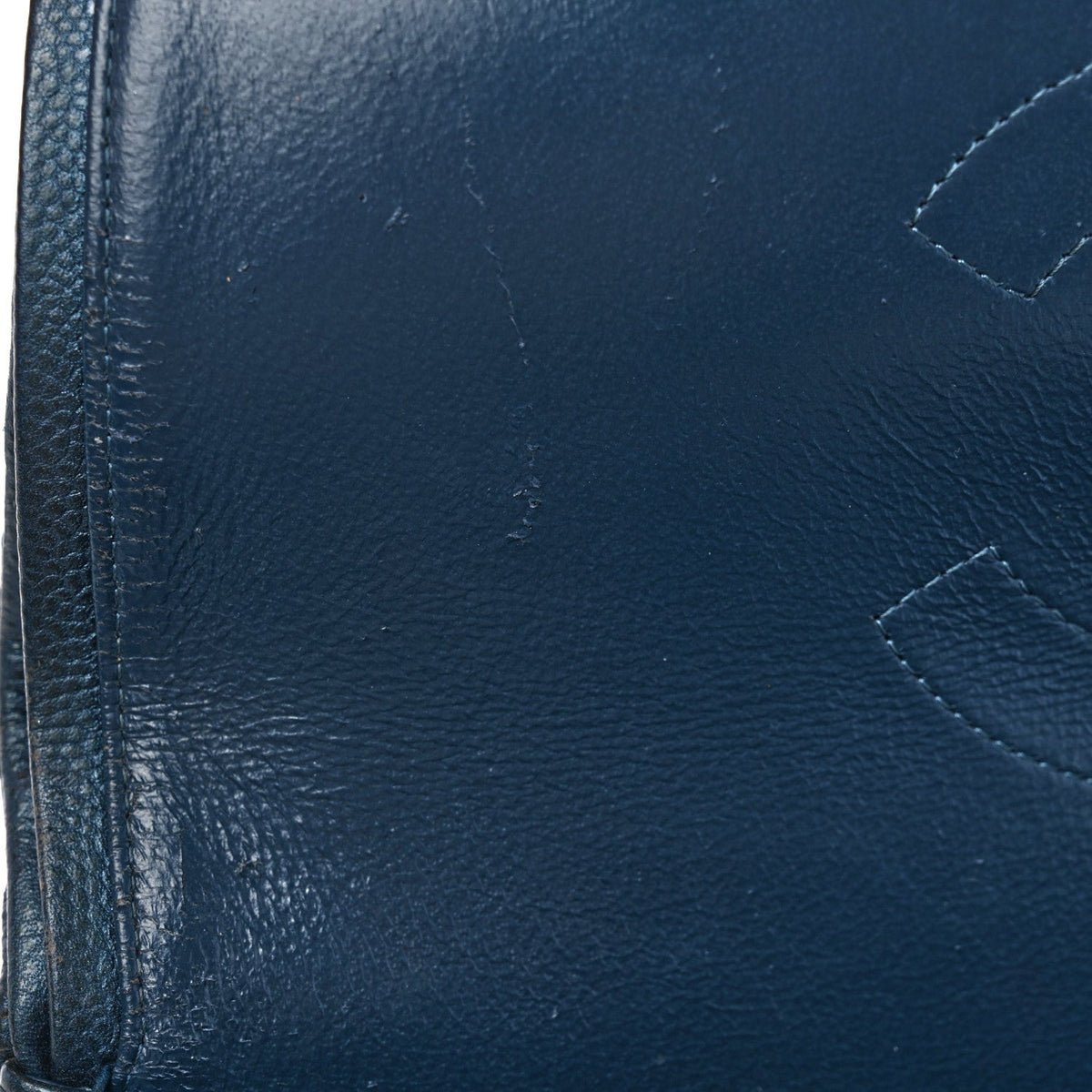 Metallic Caviar Quilted Jumbo Double Flap Dark Blue