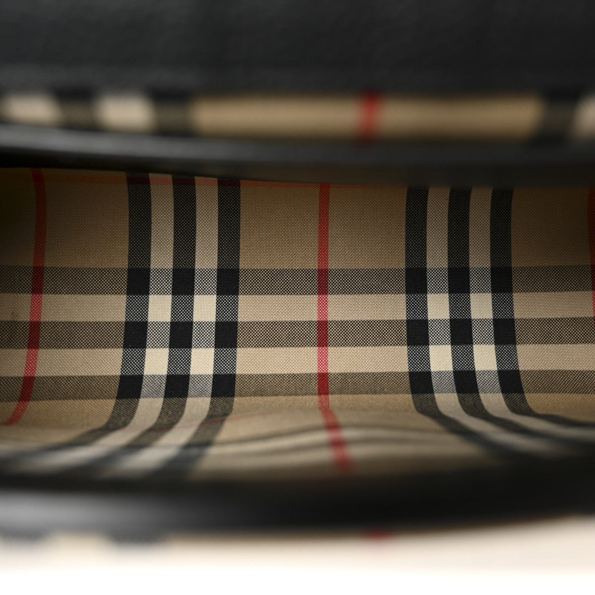 Coated Canvas Calfskin Vintage Check Medium Note Crossbody Bag Black