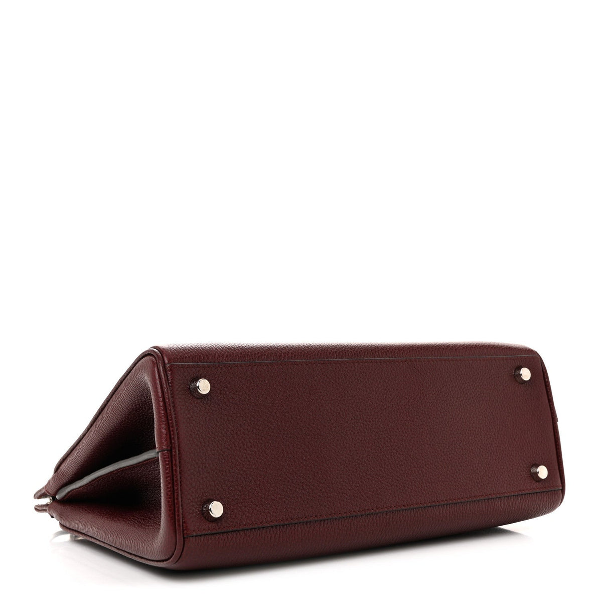 Grainy Calfskin Small Zumi Top Handle Bag Vintage Bordeaux