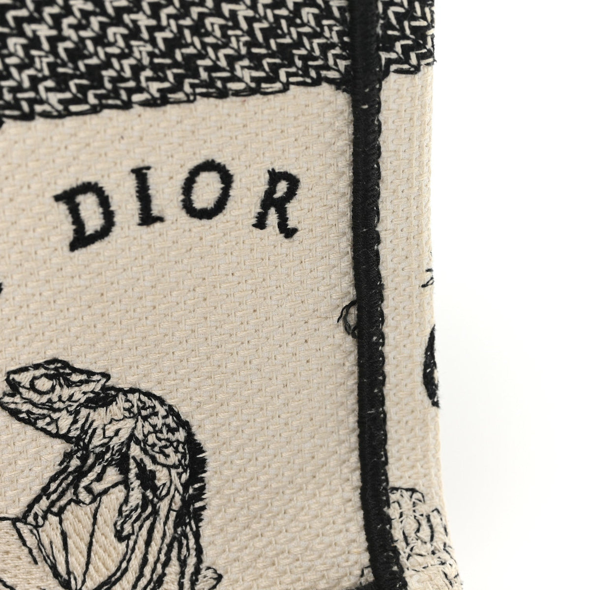 Canvas Embroidered Small Zodiac Toile De Jouy Book Tote Latte