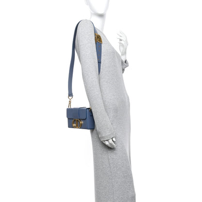 Box Calfskin 30 Montaigne Box Bag Blue