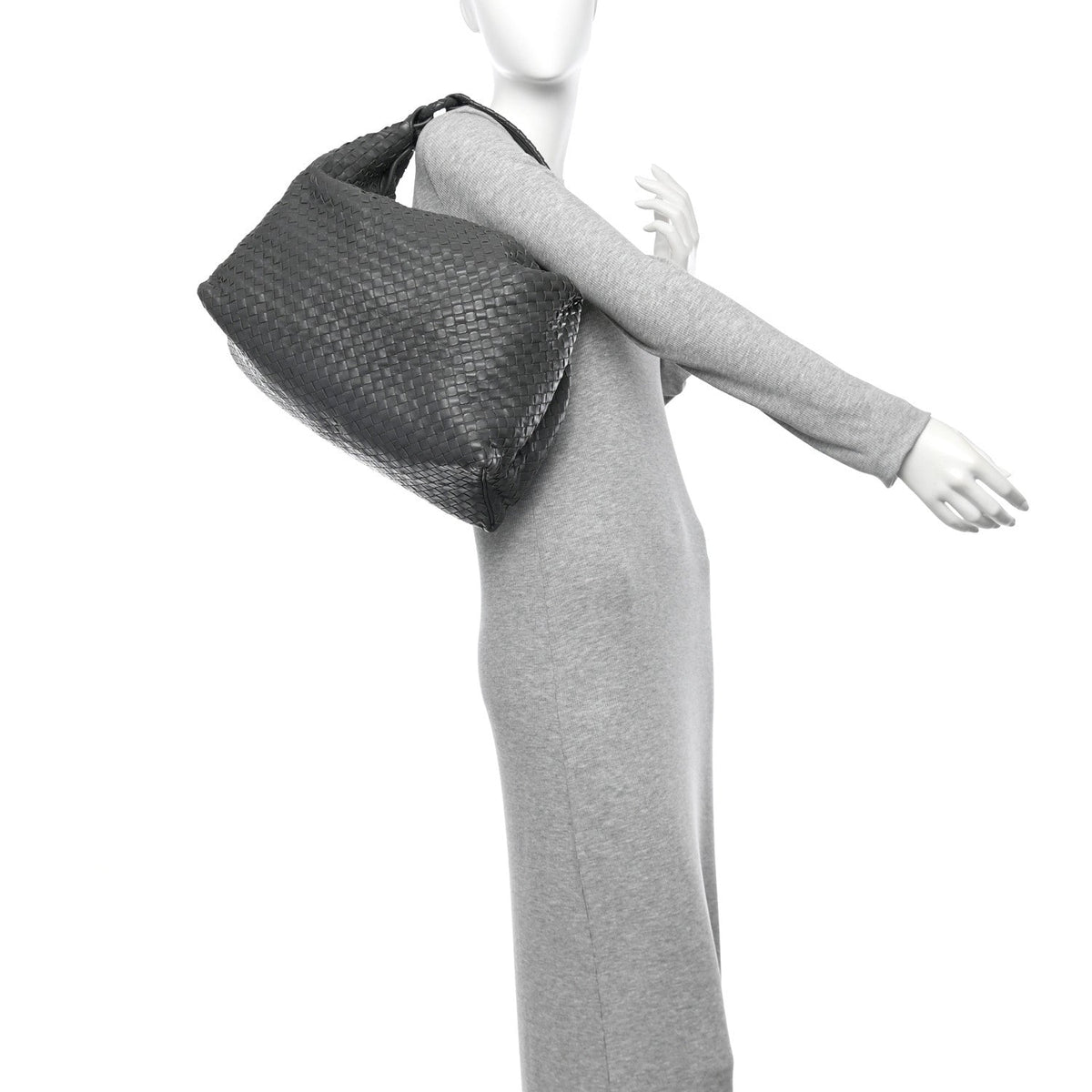Nappa Intrecciato Sloane Hobo Ferro Gray