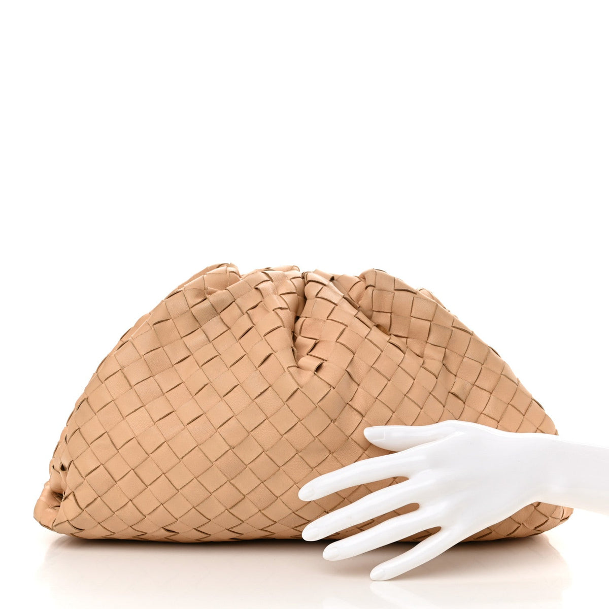 Nappa Maxi Intrecciato The Pouch Oversized Clutch Almond