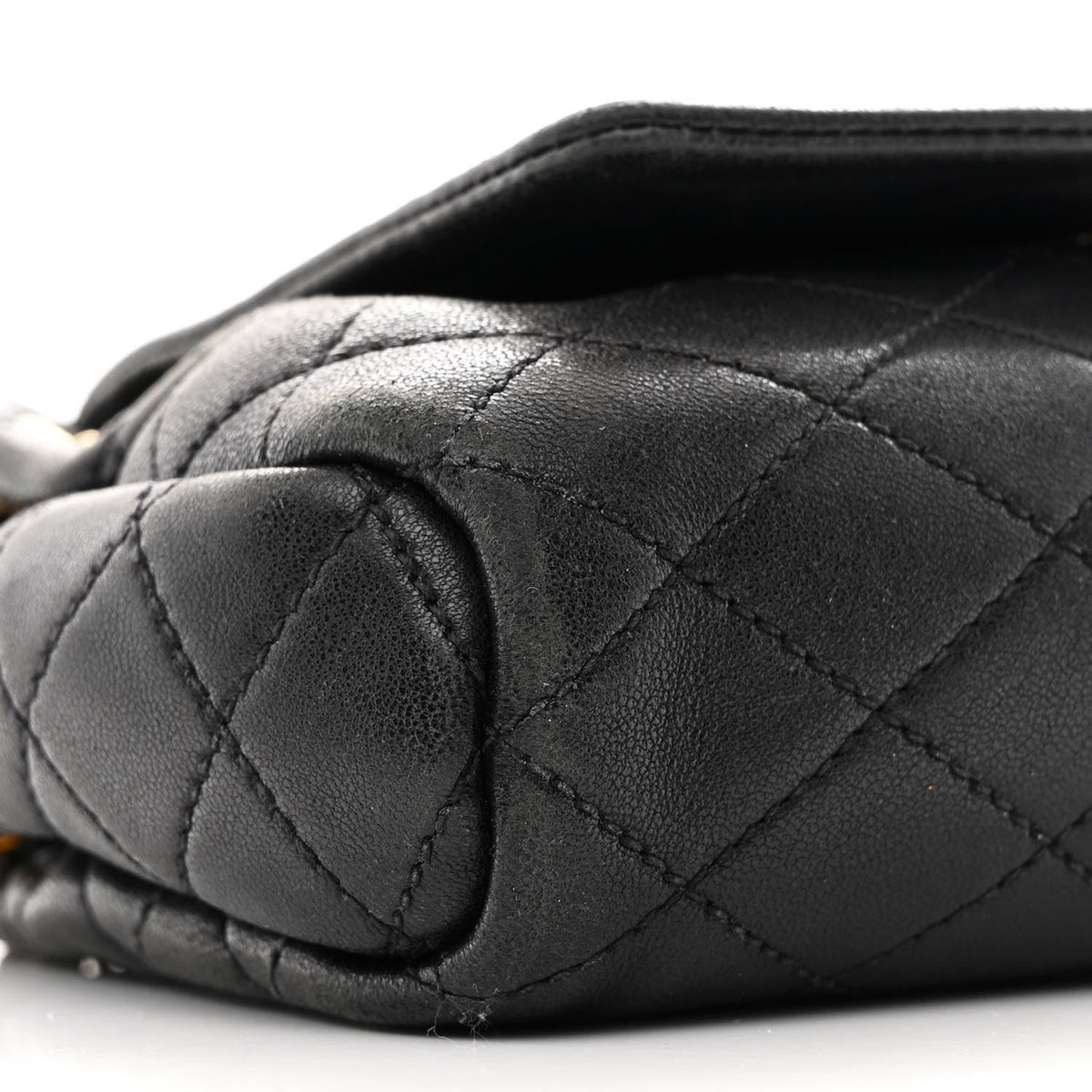 Lambskin Quilted Monogram Mini Nolita Black