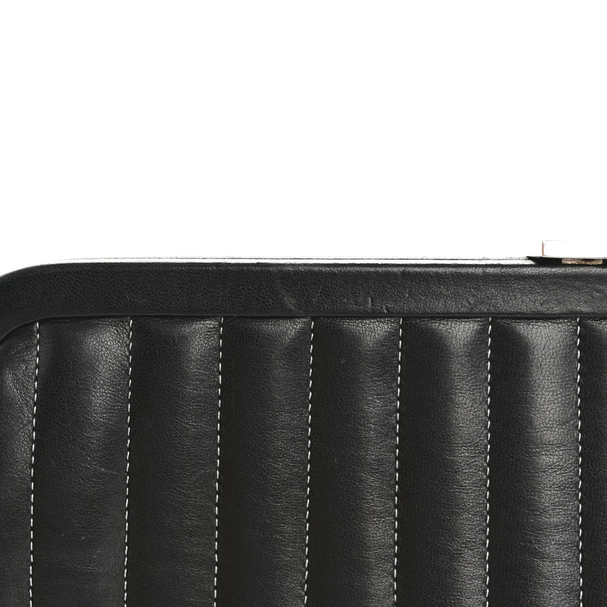 Lambskin Vertical Quilted Mademoiselle Clutch Black