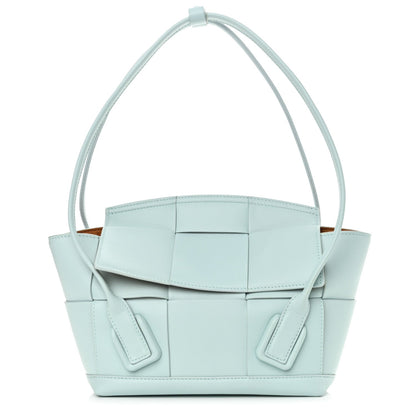 French Calfskin Maxi Intrecciato Small Arco Pale Blue