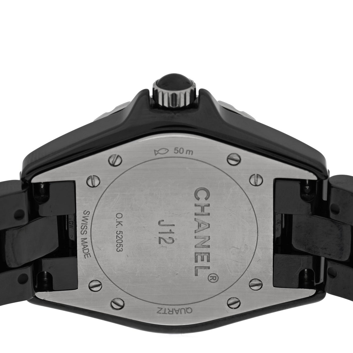 Stainless Steel Ceramic Diamond Bezel 33mm J12 Quartz Watch Black