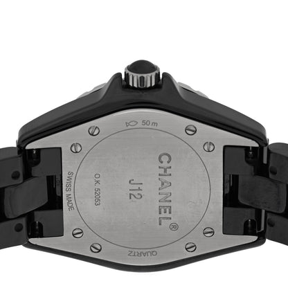 Stainless Steel Ceramic Diamond Bezel 33mm J12 Quartz Watch Black