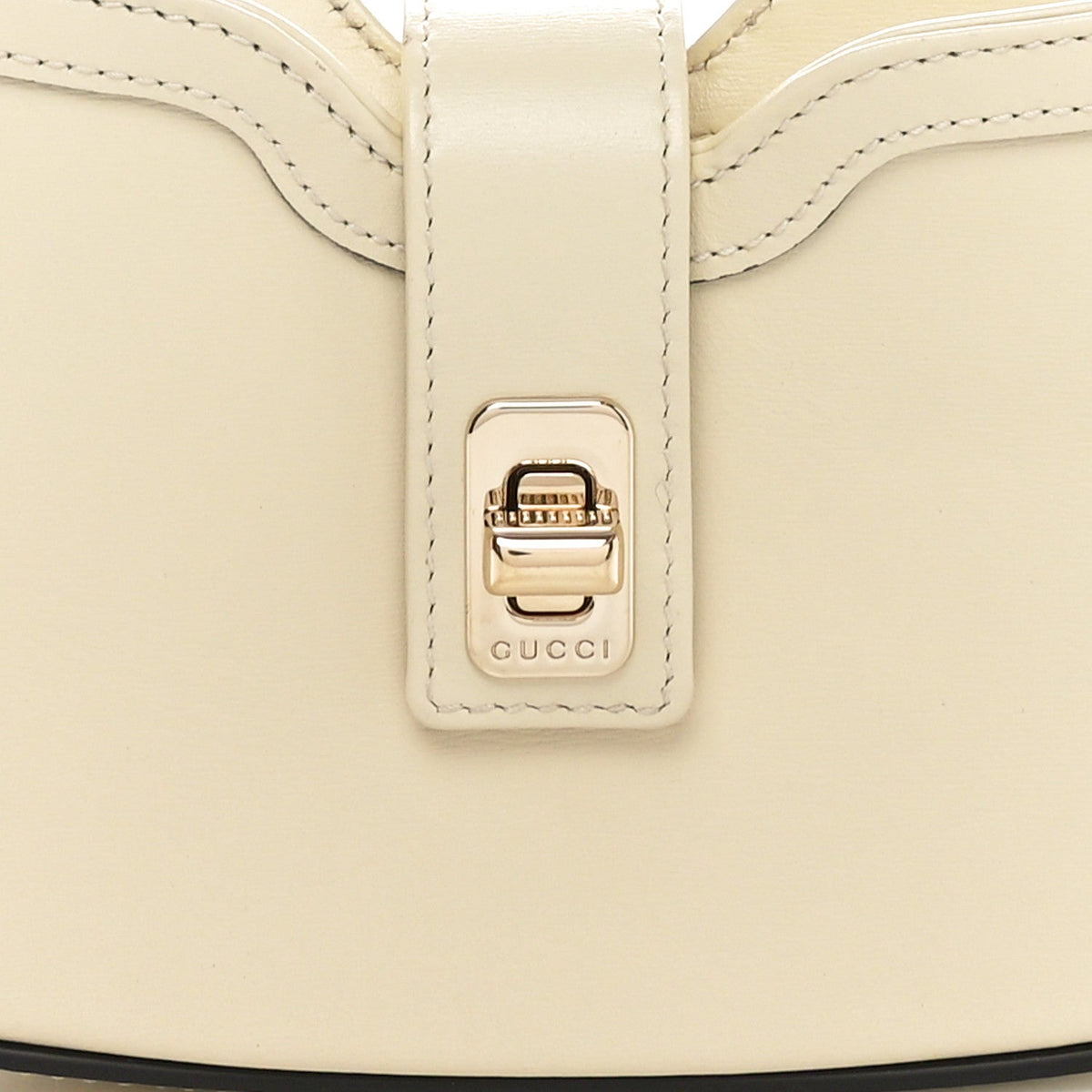 Calfskin Mini Moon Side Shoulder Bag Ivory