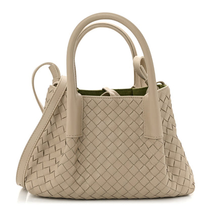 Calfskin Intrecciato Small Pinacoteca Tote Ecru Matcha