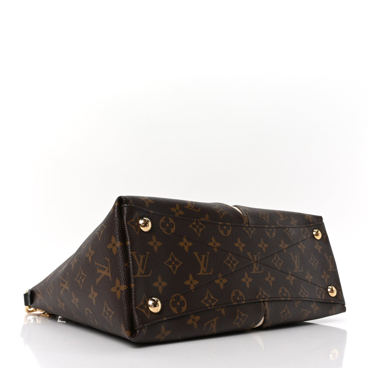 Monogram Braided V Tote MM Creme