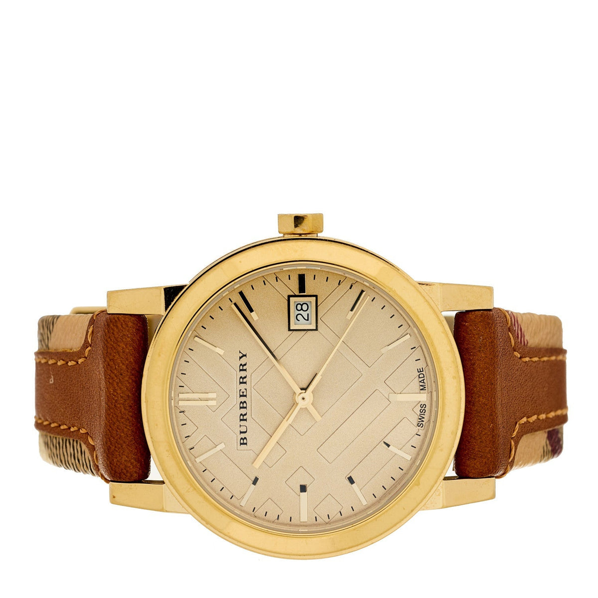Stainless Steel Calfskin 38mm Quartz Watch Champagne BU9026