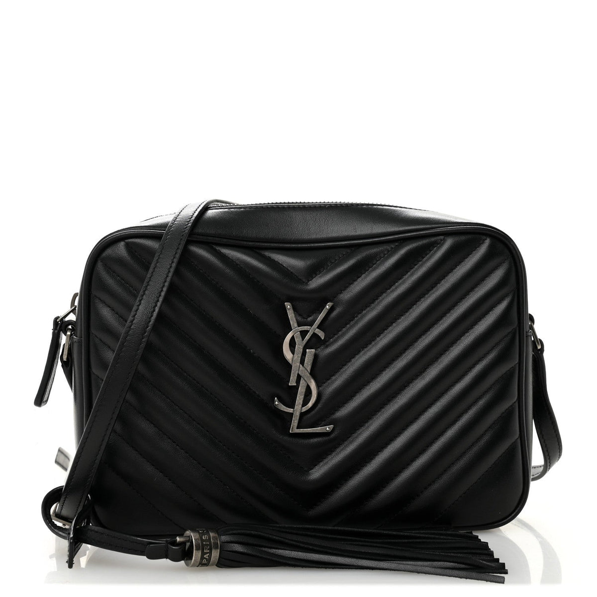 Calfskin Matelasse Monogram Lou Camera Bag Black