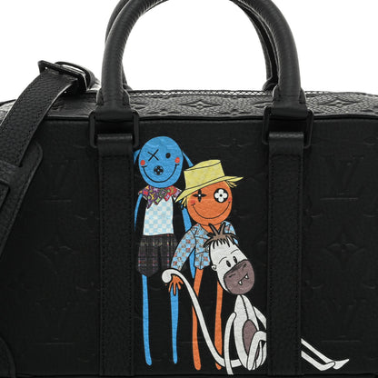 Taurillon Monogram Cartoon LV Friends Speedy Soft Trunk Black