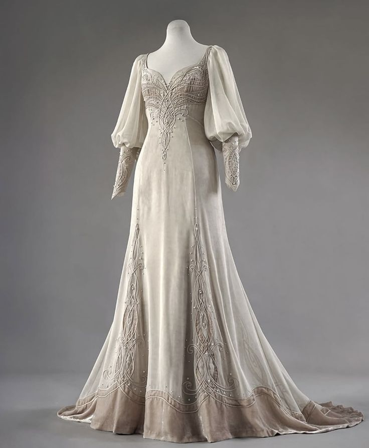 Modest Long Sleeves Mermaid Beading Long Prom Dress Formal Evening Dress, D880