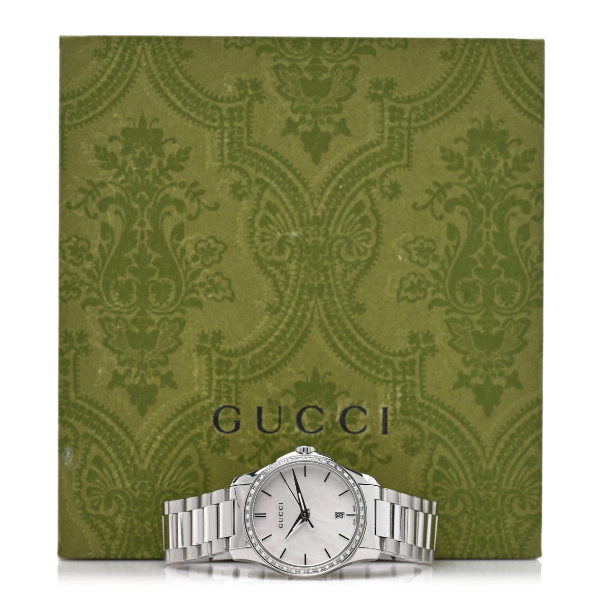 Stainless Steel Diamond Bezel Mother of Pearl 28mm G-Timeless Quartz Watch